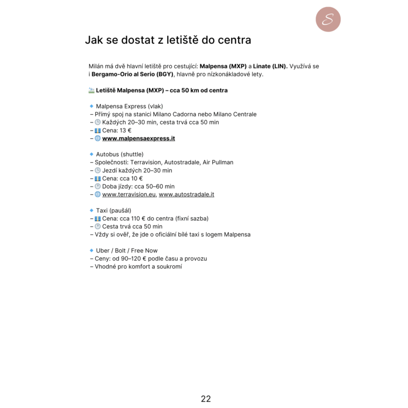 Cestovní průvodce Milánem